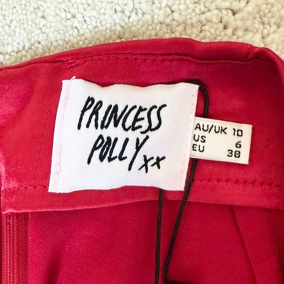 Princess Polly Selby Red Satin Mini Skirt - US Women’s 6 - Picture 6 of 11